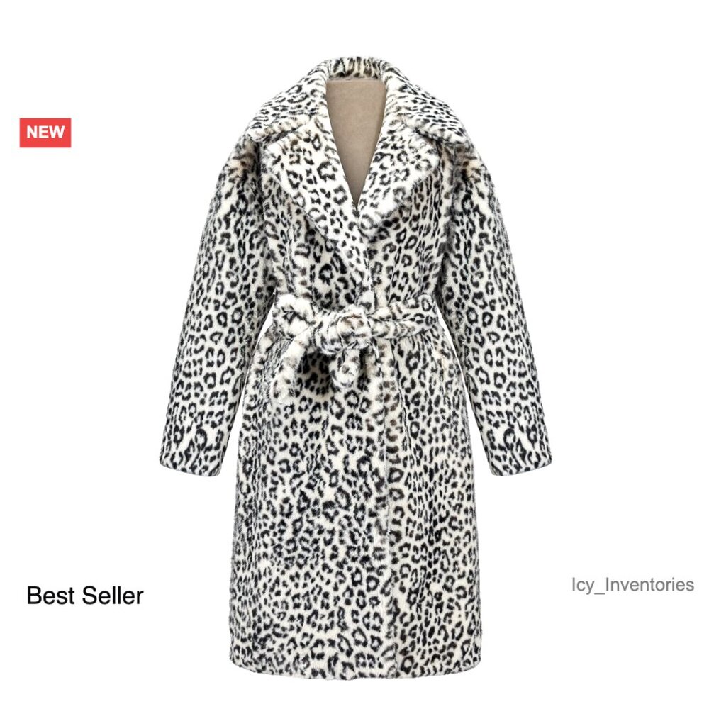 Reversible Faux Fur Trench Coat Winter Oversized Elegant Chic Statement Jacket